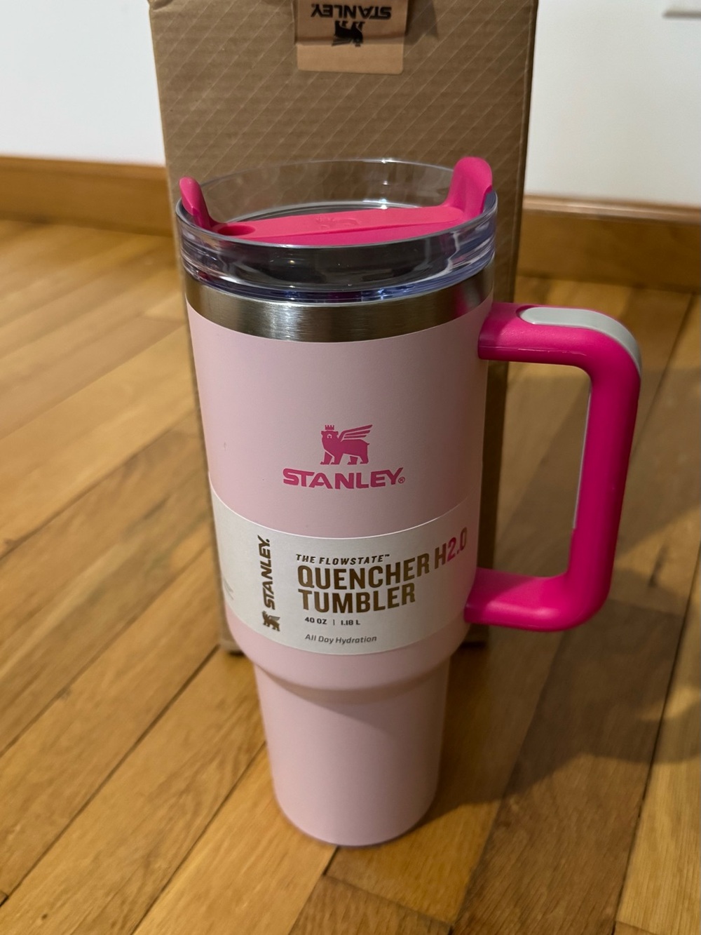 Stanley Pink Quencher H2.0 Tumbler with Hot Pink Handle